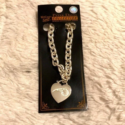 NEW NBA Orlando magic silver heart charm bracelet Cover