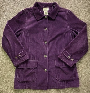 Vintage Women’s LL Bean Thinsulate Lined Purple Corduroy Jacket Size Medium - Picture 1 of 10