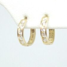 10KT YELLOW GOLD Small 10M Cubic Zirconia for Baby Huggie Earrings FREE SHIPPING