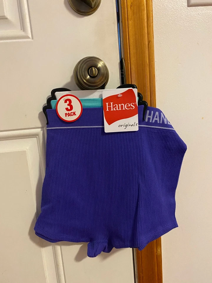 Hanes Originals Women's Seamless Rib Hi-Leg Bikini Underwear 3-Pack X-Large