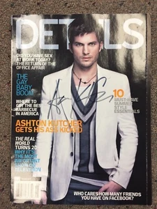 ASHTON KUTCHER SIGNED DETAILS MAGAZINE AUTHENTIC AUTOGRAPH WITH COA - Imagen 1 de 3
