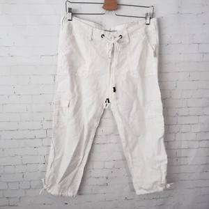 Aeropostale Y2K Cropped Linen Pants Size 9 / 10 White Low Rise NEW Deadstock - Picture 1 of 9
