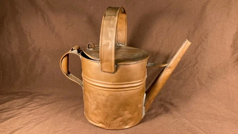 Nice Small Antique Copper Watering Can Rustic Primitive Garden Decor Cover
