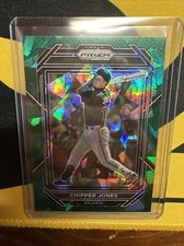 2023 Panini Prizm Chipper Jones Green Cracked Ice Prism Atlanta Braves