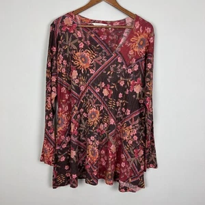 Top tunica donna morbido Dintorni grande multicolore floreale manica lunga Alisanna - Foto 1 di 9