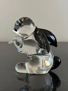Estatuilla de conejo vintage de cristal de Murano italiano Arquímedes Seguso transparente y negro - Imagen 1 de 8