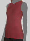 New $295 Hugo Boss Women's Red Ecasi V-neck Sleeveless Ribbed Blouse Size Large