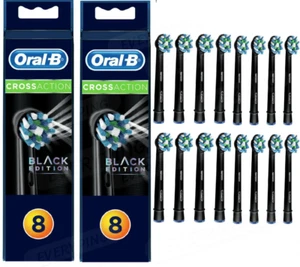 Oral-B Braun Cross Action Toothbrush Heads Refill Black Edition- Pack Of 16Brush - Picture 1 of 14