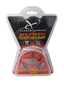 3 Carbon Express Shuriken Extreme Dual Blade 100 Grain 1- 1/2" Broadheads 55571 - Picture 1 of 8