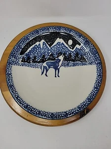 Lot of Vintage WOLF by TIENSHAN FOLK CRAFT Round Serving 12" Platter - Picture 1 of 10