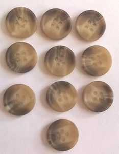 10 runde Kunststoffknöpfe 18 mm braun bunt - B503 - Bild 1 von 1