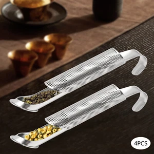 4 Pack 304 Stainless Steel Tea Leaf Infuser Fine Mesh Tea Filter 14.6cm/5.75in - Picture 1 of 18