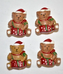 Fundas de botones de Navidad de oso de peluche, 4 piezas, sombreros de Papá Noel - Imagen 1 de 6