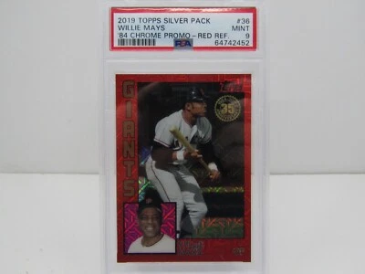 WILLIE MAYS 2019 TOPPS SILVER PACK '84 RED REFRACTOR! #2/5! SSP! PSA 9! - Image 1 of 2