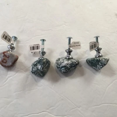 Tiradores de puerta de cajón de piedra pulida ~ diseño Jay King - Desert Rose ~ Cantidad 1 ~ Nuevo Foto 1 de 4