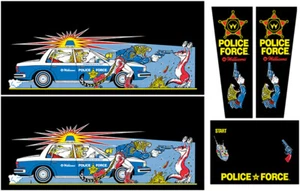 Police Force Pinball Machine CABINET Decal Set - Picture 1 of 1