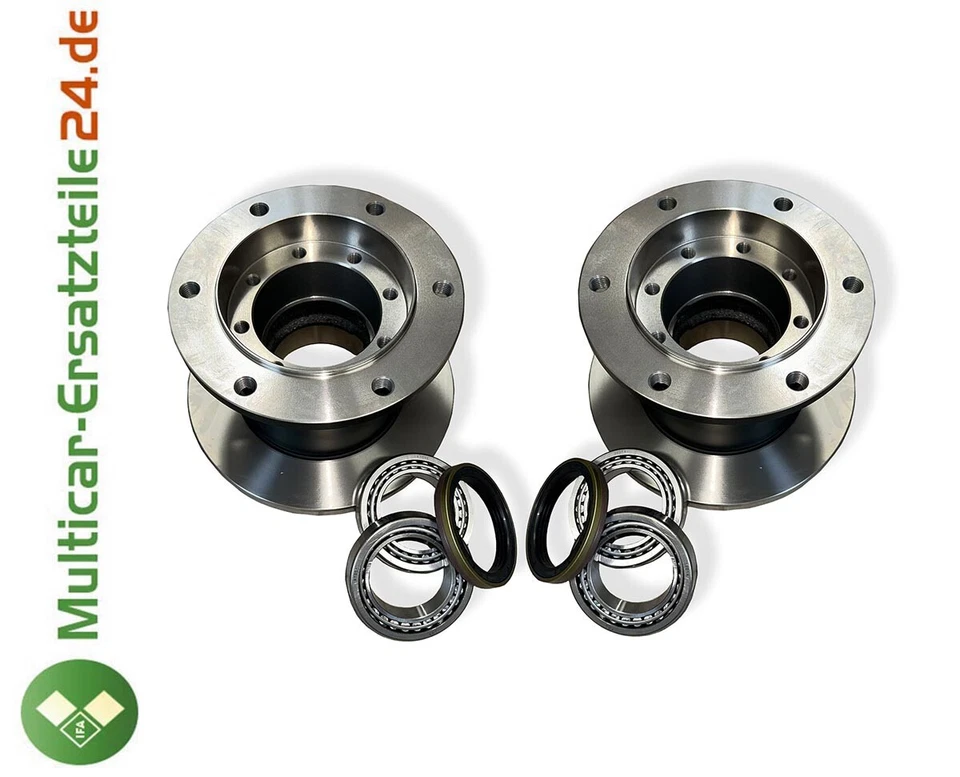 Multicar M26.4/5/7 Set - Paar Radnaben 8-Loch mit Lagersatz - Bild 1 von 1