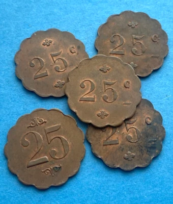 💥1 X ANCIEN JETON à CONSOMMER - MONNAIE DE NECESSITE  25 Cent. Cuivre / 1 JETON - Photo 1/3