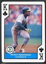 1990 Major League All-Stars Playing Card - Rickey Henderson - Oakland A's