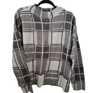Vince Camuto Womens Plaid Dressy Mock Turtleneck Sweater Size Large - Picture 1 of 7
