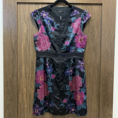 Vestido floral bordado Nanette Lepore negro multicolor para mujer talla 8 Foto 1 de 4