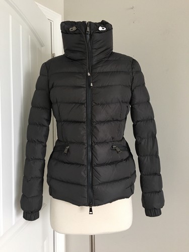 MONCLER GIACCA GRIGIA PURA PIUMA D'OCA IMBOTTITURA ELASTICO IN VITA TAGLIA 0