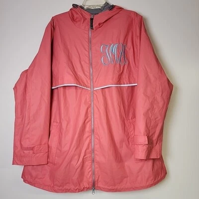 Chaqueta de Lluvia Charles River Apparel Coral 2X XXL Con Capucha Monograma Seguridad Rayas TMU Foto 1 de 4