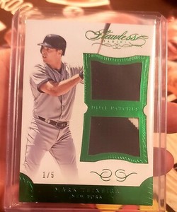 2016 Panini Flawless  Mark Teixeira #1/5 Emerald Dual Game Used Patch Yankees