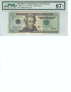 2004A $20 FRN FR2091-A* PMG 67 EPQ, Boston * Note S/N A00231779*!!! - Picture 1 of 2