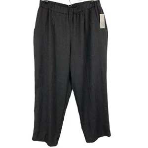 Croft & Barrow Womens Pants Plus Size 18W Short Straight Pull-On Knit Dark Gray - Picture 1 of 8