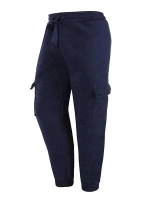 Sherpa Cargo Sweatpants 5 Pocket Thick Warm Padded Mens Jogger Fleece Flannel - Image 1 of 4