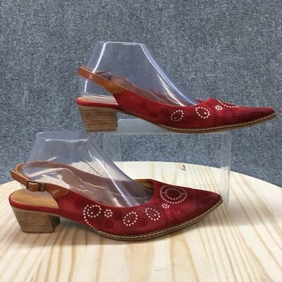 Sundance Mule Pumps Feminino 41 Vermelho Minette Bordado Slingback Biqueira Apontada - Imagem 1 de 4
