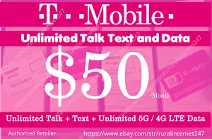 Cheap Unlimited Data Plan – T-Mobile eSIM or SIM | BYOD Compatible - Picture 1 of 1