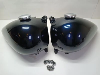 Harley-Davidson Softail 1994 tanques de combustible de gasolina personalizados doble metálico azul oscuro Foto 1 de 4