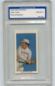 1988 CMC "1909 T206 PIEDMONT" (NO #) TRIS SPEAKER, BOSTON RED SOX - IGS 8 (180) - Picture 1 of 2