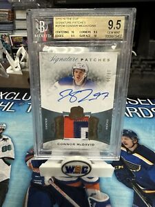 2015-16 UD THE CUP ROOKIE SIGNATURE PATCHES AUTO CONNOR MCDAVID RC /99 BGS 9.5 +
