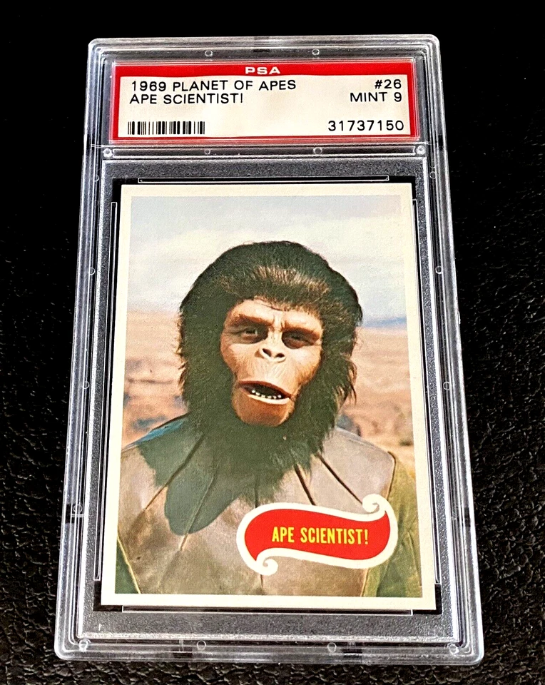 PSA 9 1969 Planet Of The Apes #26 Ape Scientist Cornelius Movie Mint Card Topps - Image 1 of 2