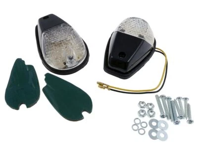 Verkleidungsblinker Paar LED Motorrad, schwarz, Glas transparent, - Bild 1 von 2