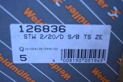 Weidmuller PCB Connectors STW 2/20/D S/B TS ZE #126836 - Image 1 of 4