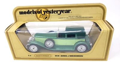 Matchbox Y4 1930 Model J Duesenberg Light& Dark Green Mint in Box - Image 1 of 4