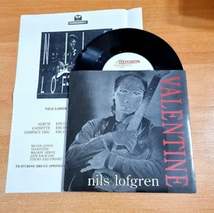 NILS LOFGREN BRUCE SPRINGSTEEN Valentine 7" UK SINGLE VINYL + SPAIN PRESS INSERT - Picture 1 of 3
