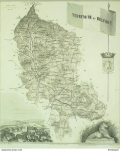 Carte (90) Vuillemin Géographe écrit Bixet Graveur Lecoq Barbier 1877 - Picture 1 of 2