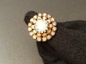 Faux Diamant Cluster Ring Gr. 8 Modeschmuck Vintage ohne Markierungen - Bild 1 von 8