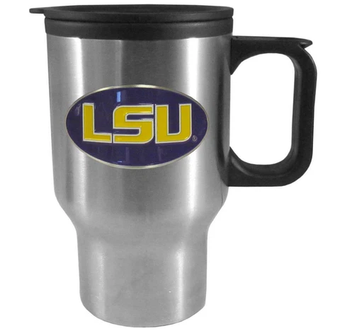 LSU Tigers 14oz Stainless Steel Travel Mug [NEW] NCAA Tumbler Coffee Cup Cover