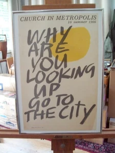 RARE 1966 Sister Mary Corita Kent IHM Church in Metropolis Poster Print in VGUC - Picture 1 of 12