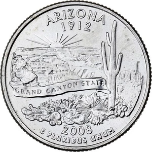 [#396660] United States, Quarter, Quarter Dollar, 2008, Philadelphia, Arizona 19 - Picture 1 of 2