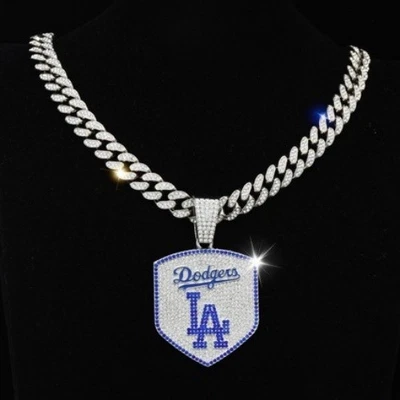 LOS ANGELES LA DODGERS MLB Men's Personalized Hip Hop Cuban Chain Necklace - Image 1 of 4