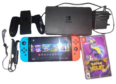 Nintendo Switch OLED Console with Accessories, Pokemon, SD Card 128 GB and Cases - Image 1 of 4