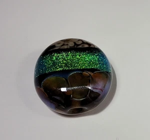 GLASS BEADLARGE ART DICHROIC BEAD FOR JEWELRY CRAFTING BEADING PROJECTS LAMPWORK - Picture 1 of 4