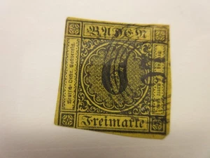BADEN, Scott: 9, DÜNN, GESCHNITTENE UNTERKANTE, GEBRAUCHT, Lot25, Katze 27,50 $ - Bild 1 von 1